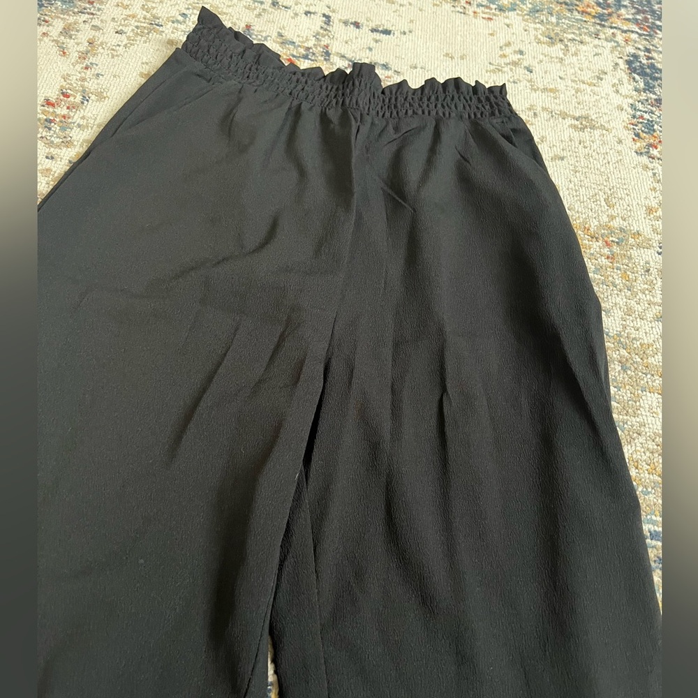Girls H&M Black Elastic Waist Trousers